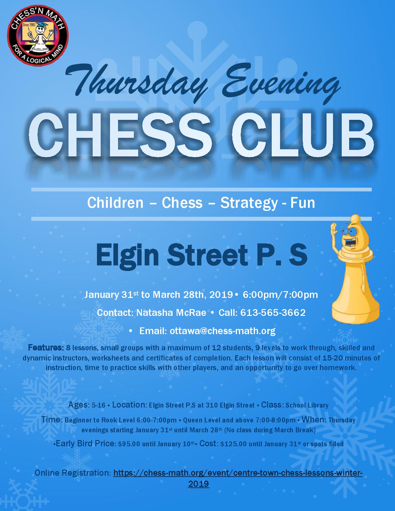 Centretown Chess Club Winter 2019 Elgin Street