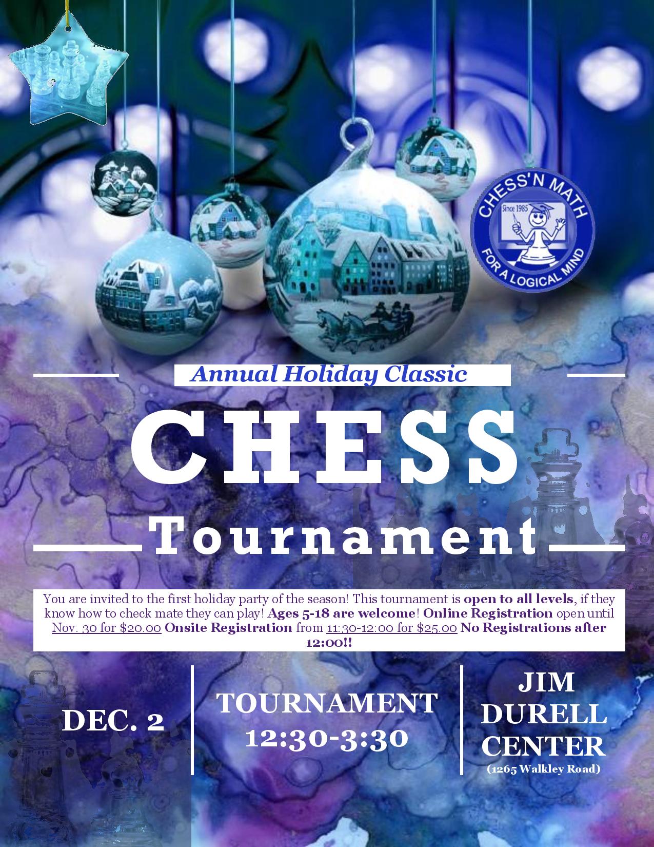 Ottawa Holiday Classic Chess Tournament December 2, 2018