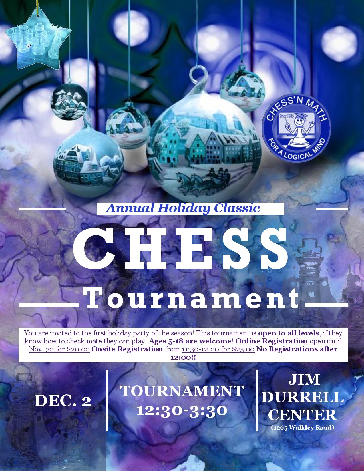 Ottawa Holiday Classic Chess Tournament December 2, 2018
